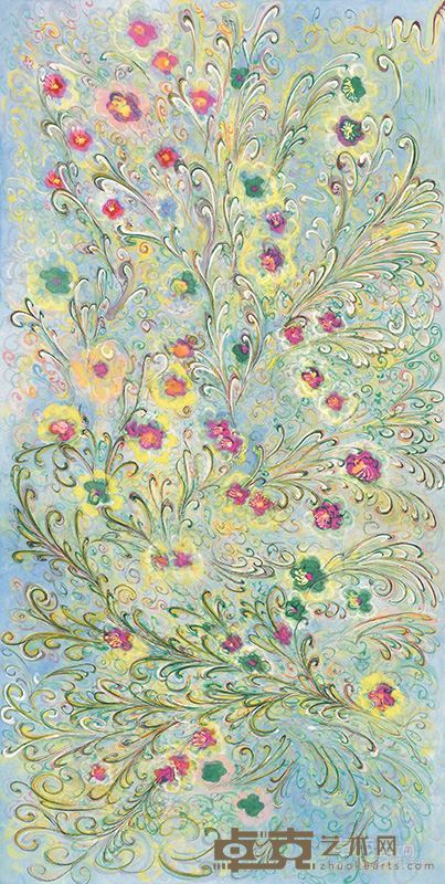 张平静《花语系列》34×17cm纸本设色2015