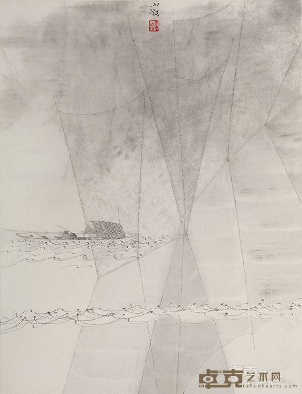 钱传兵《川流》45×33cm纸本水墨2015