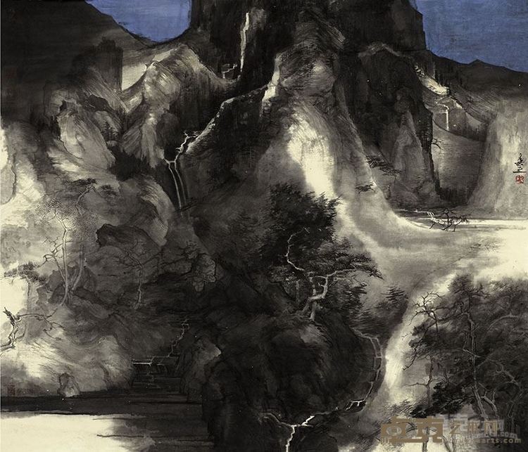 刘春《山月何处》112×130cm纸本水墨2014