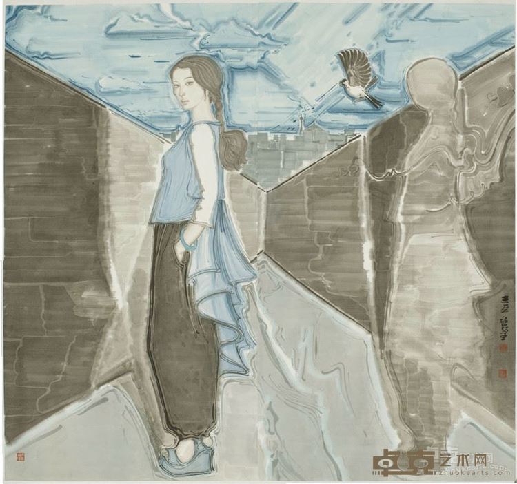 《都市系列。城池》水墨纸本192X180CM2012年