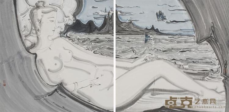 《图腾》系列之四  水墨纸本136x68cm2015年