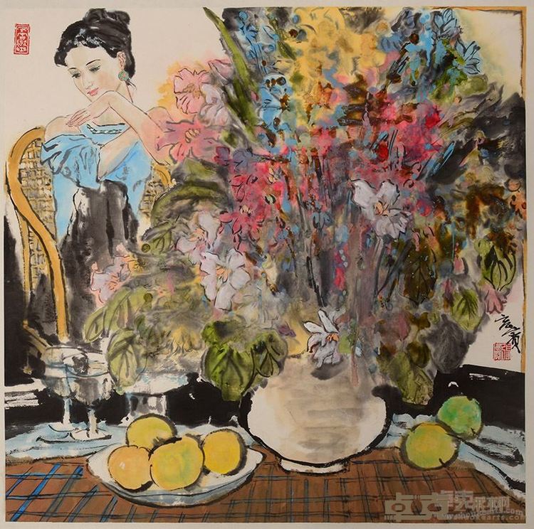 少女与花
