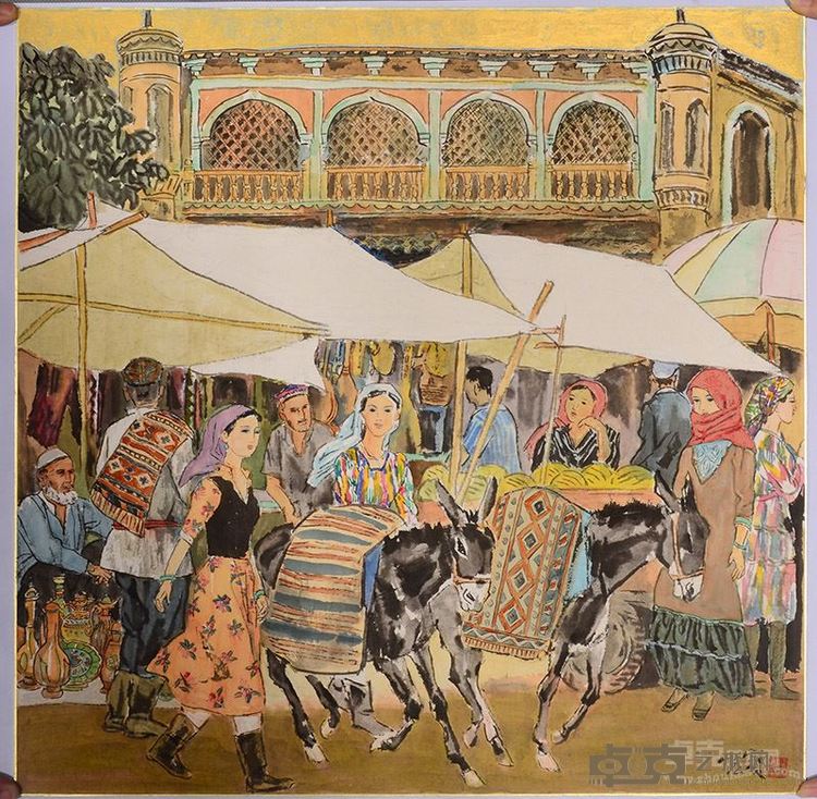 喀什集市  55×55cm  2011