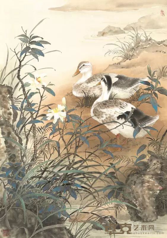 刘刚  春江水暖 56cm×80cm 中国画