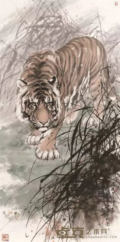 王申勇  虎 68cm×138cm 中国画