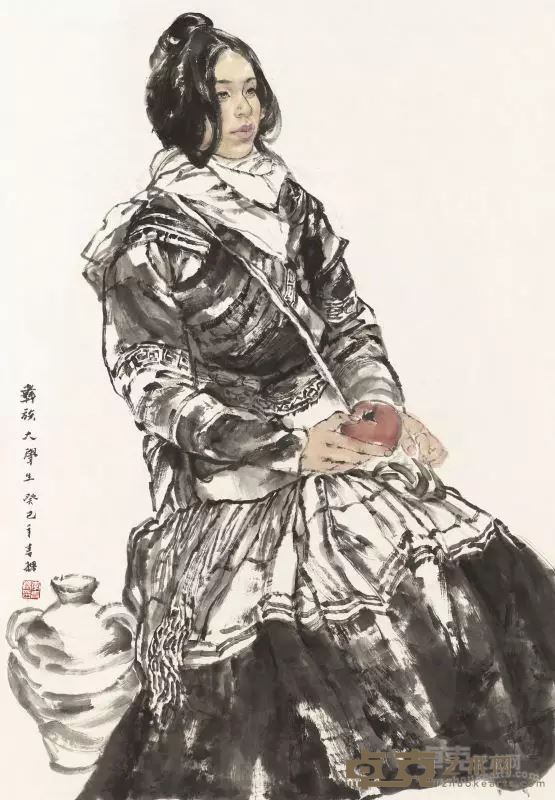 李青稞  彝族大学生 69cm×99cm 中国画
