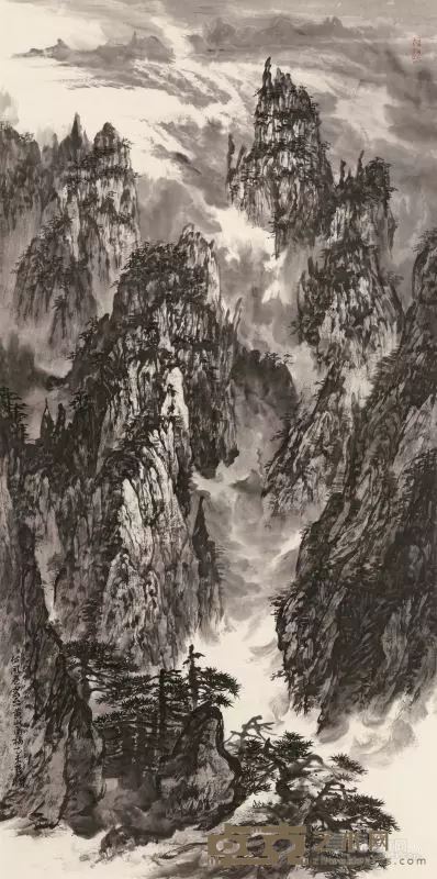 管苠棡  松风卷云台——黄山图稿之四 68cm×137cm 中国画
