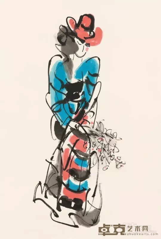 阿鸽  格桑花 100cm×78cm 中国画