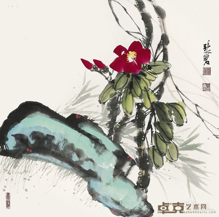 张铭 国画 《春韵》69X69cm