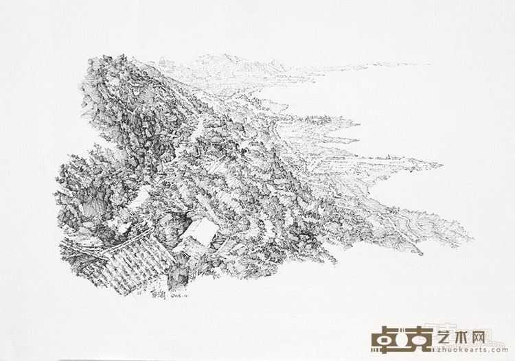 蒋凌 《草海》（昆明组图系列）速写 38.5X27cm 2015年