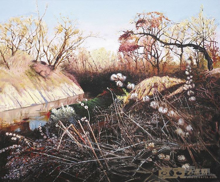 段玉海 油画《傍晚的下山口》120X100cm