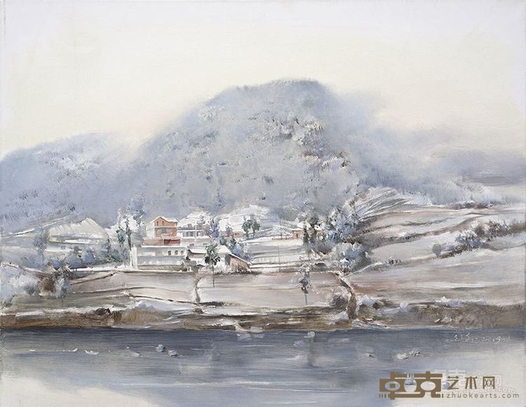 陈天瑶 油画《晚雪》  90cm×70cm