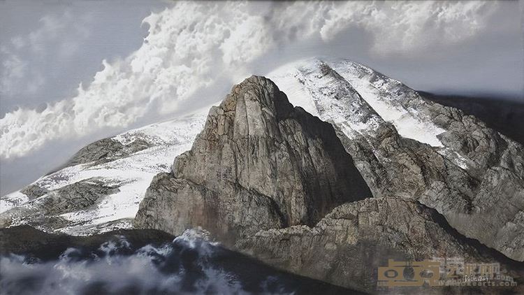 陈流 油画《雪线IV》160*90cm