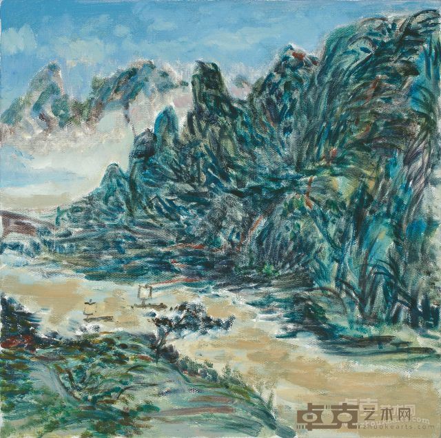 峡江急  布面油画 400x400mm 2013