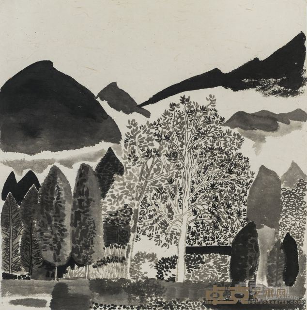 坐望树，远望山 600x600mm 2014