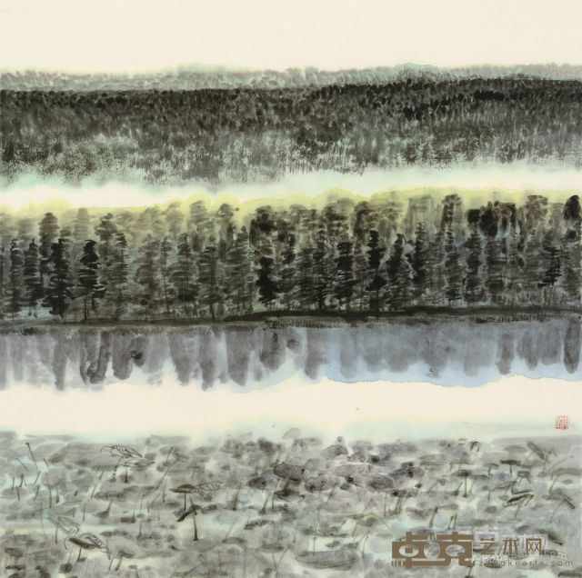 水何澹澹  布面油画 680x680mm 2015