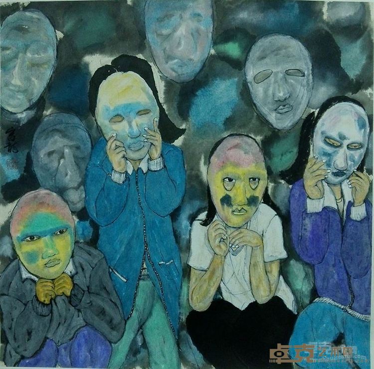 李富龙 《作怪者1》 68X68cm 皮纸 2014年