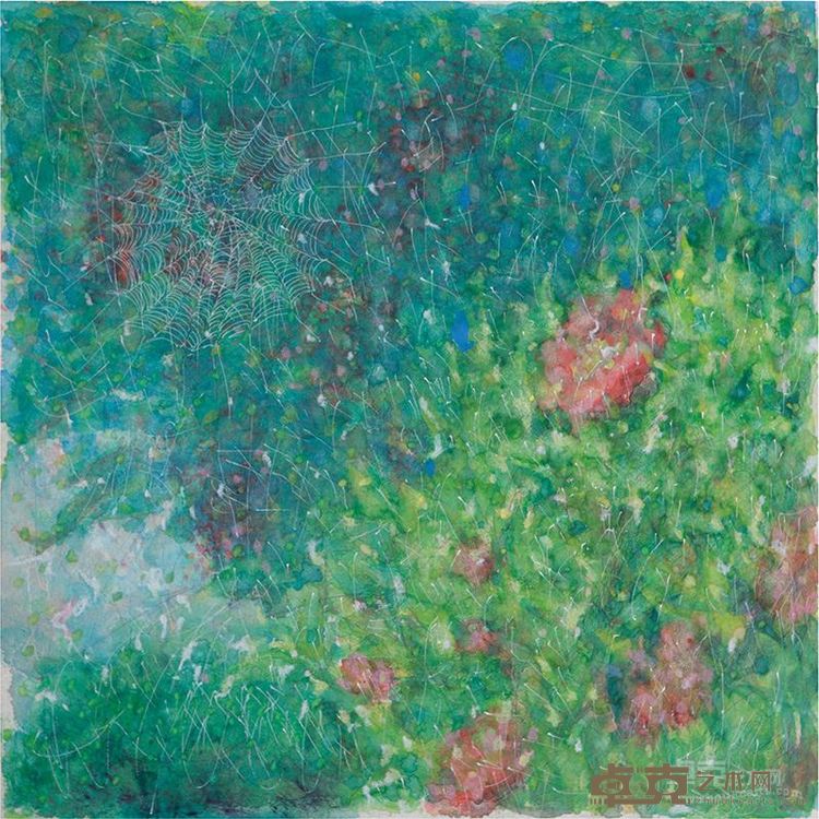 吴洁《花园》  40cmx40cm 纸本水性材料2015