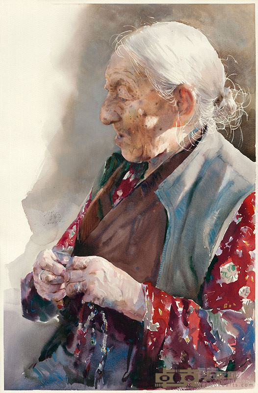 蒋智南 《尼泊尔老妇人》120x80cm 2014