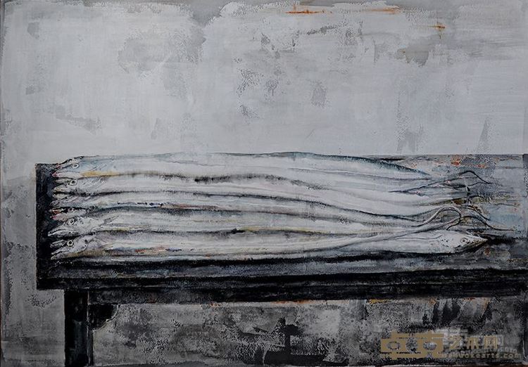 候岳 《带鱼系列之卅二》 100x70cm 纸面水 彩2015年 指定