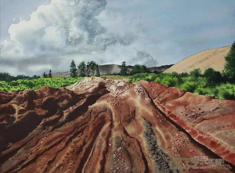 陈流 《红土流云之三》55X75cm 纸本 2015