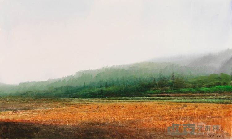 方晓龙《秋风寄语》 70x120cm 纸上水彩 2014年