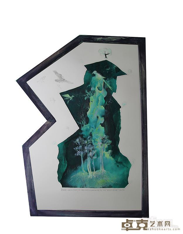 空山鸟余80×106cm 2014 纸板油画