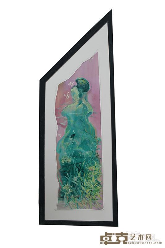 鹤与蚌70×210cm 2015 纸板油画