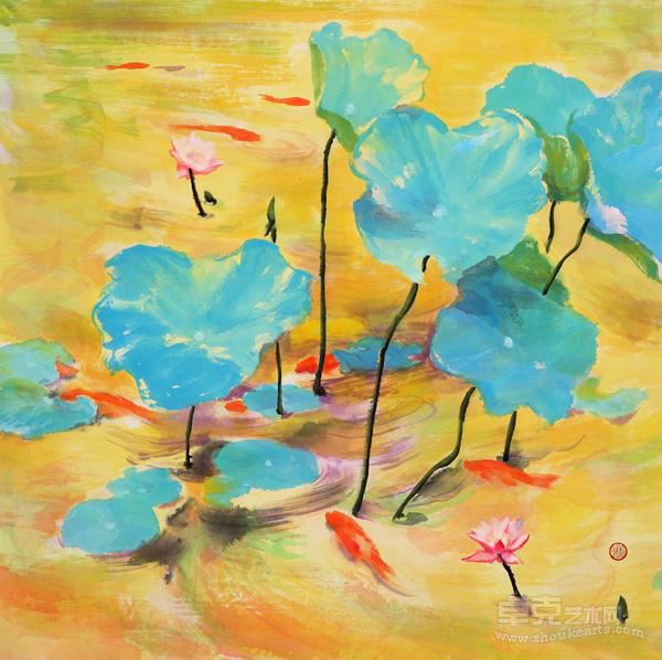 《游戏的鱼》 80x80cm
