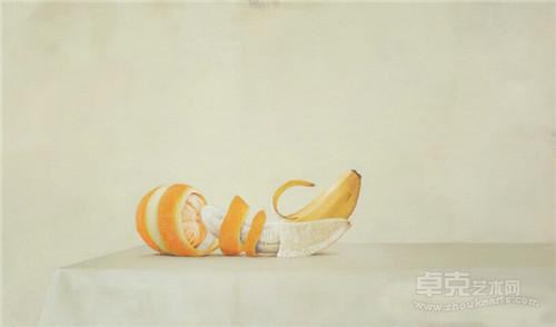 《桔子和香蕉》丙烯，画于亚麻布上 41x69cm 2015年