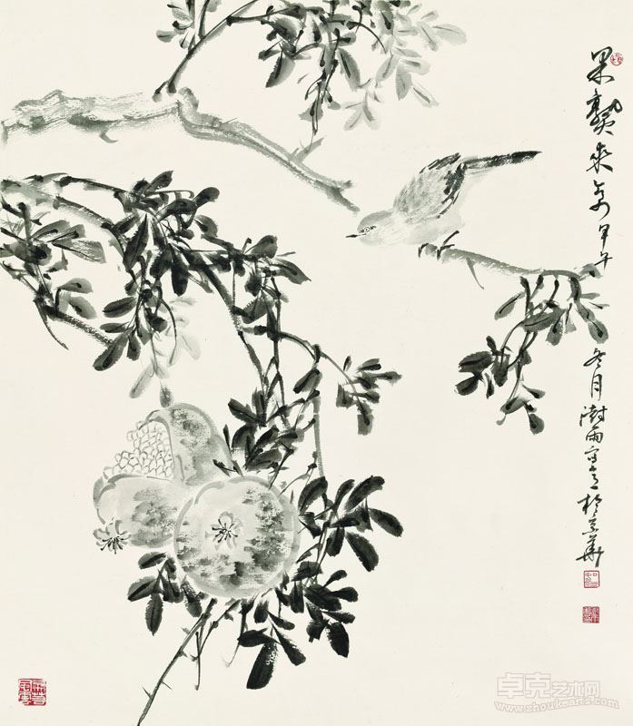 果熟来禽    纸本水墨