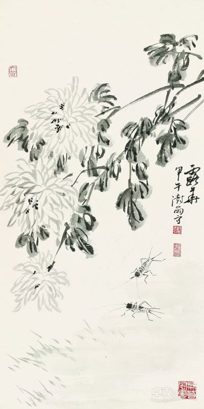 墨花工虫屏6  纸本水墨