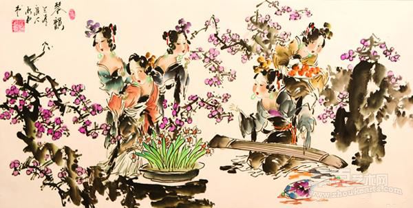 《琴韵》 170x90cm