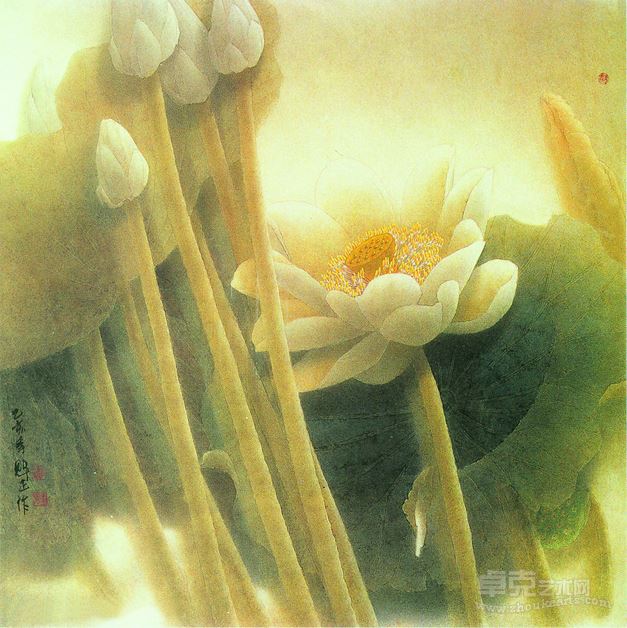 荷 作者：李魁正 规格：100×100cm