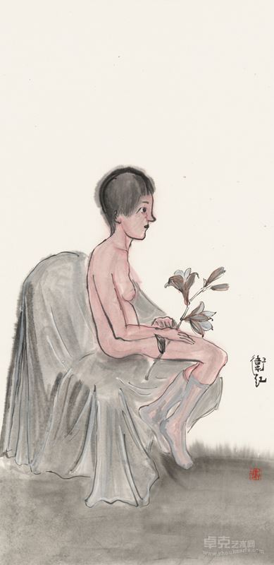 百合 Lily ◎ 68×34cm ◎ 纸本水墨 ink on paper ◎ 2008年