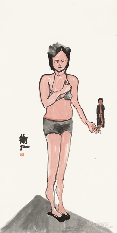 大女人  小女人Big woman- small woman  136.5×69.4cm2009