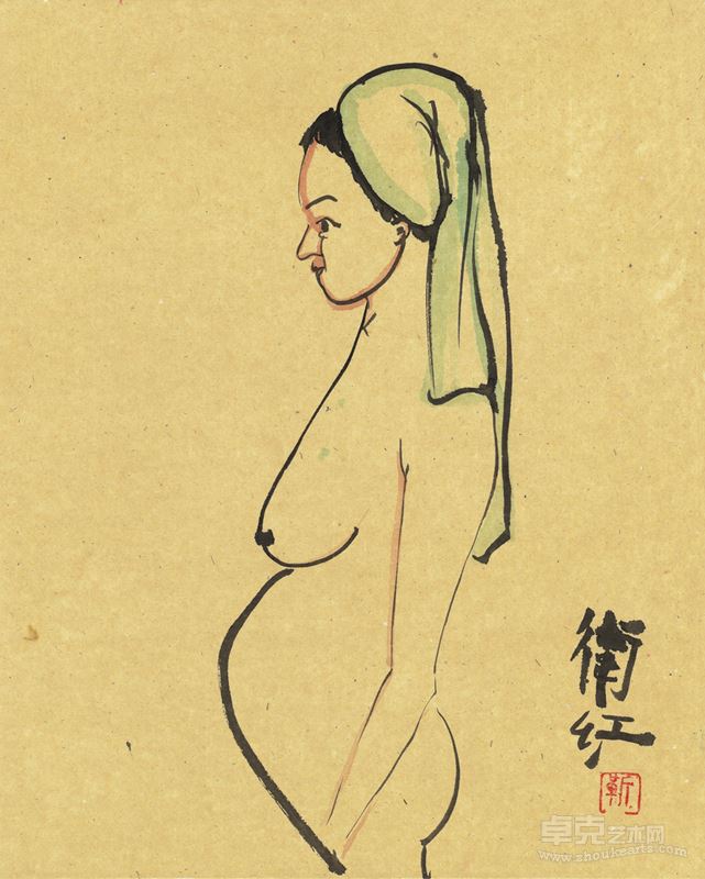 大孕妇 Big pregnant woman ◎ 50×40cm ◎ 纸本水墨 ink on paper ◎ 2013年 187
