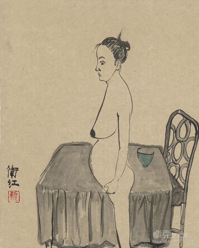 大孕妇 水墨纸本  50x40cm 2013