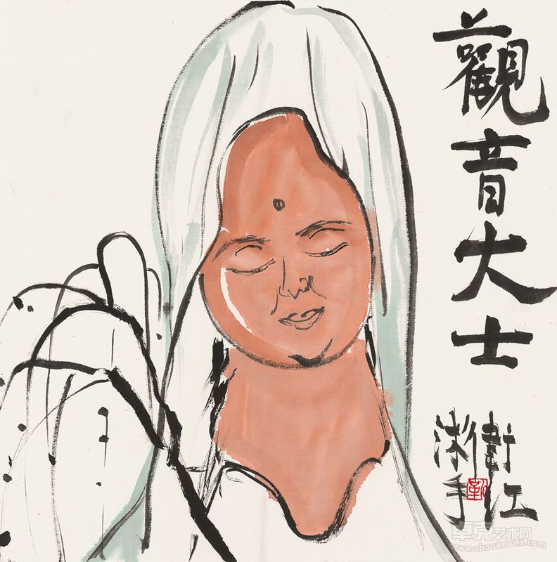 观音大士 Guanyin Bodhisattva ◎ 33×33cm ◎ 纸本水墨 ink on paper ◎ 2014年