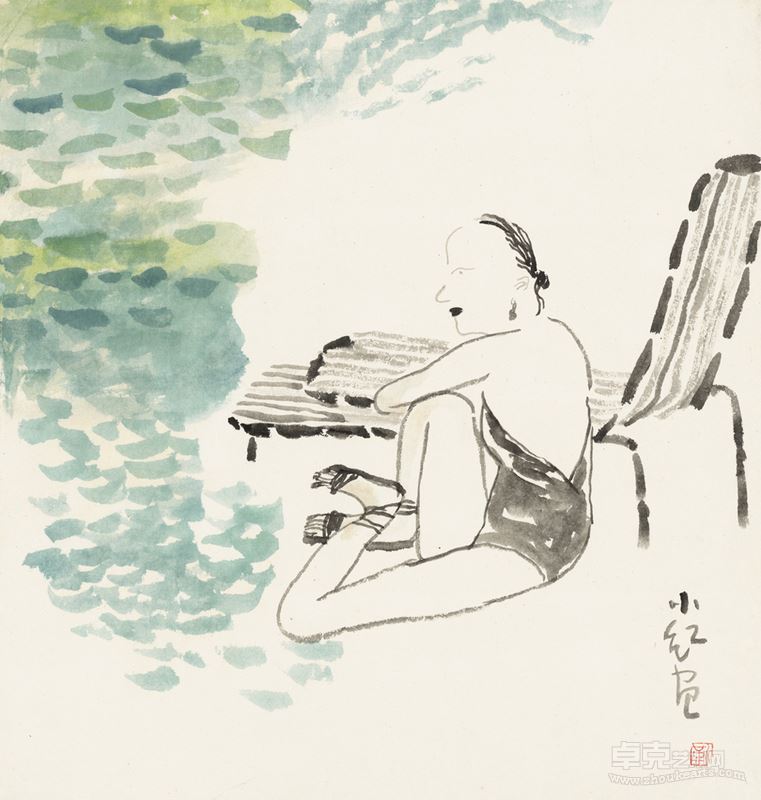 游泳池 Swimming-pool ◎ 48×44cm ◎ 纸本水墨 ink on paper ◎ 1993年