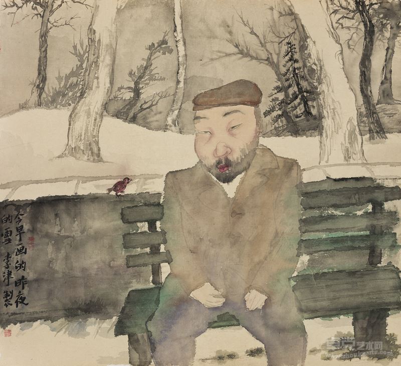 今早画的昨夜的雪 Painting in the morning yesterdays snow ● 39×43cm ● 纸本水墨 ink on paper ● 2012年 021