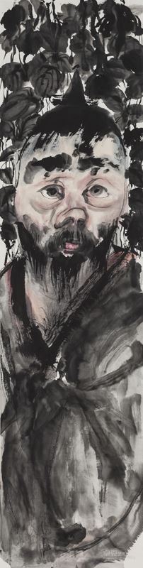 自画像二 Self-portait 2 ● 210×53cm ● 纸本水墨 ink on paper ● 2014 012425