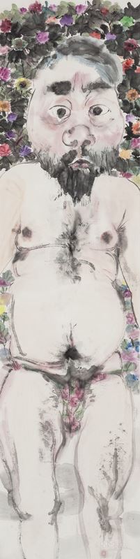 自画像一 Self-portait 1 ● 210×53cm ● 纸本水墨 ink on paper ● 2014年 143