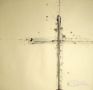 《圣十字》宣纸水墨 68×68cm 2013年