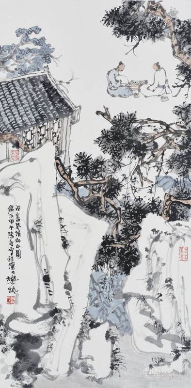 占尽风情向小园/35×70cm/纸本水墨