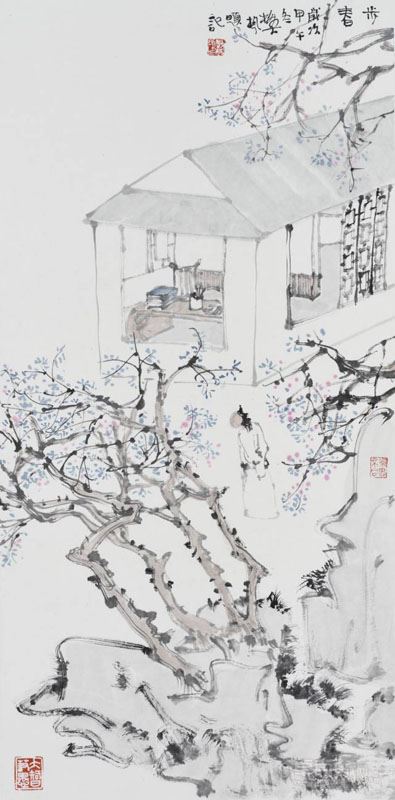 步春/35×70cm/纸本水墨
