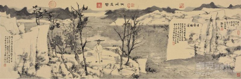 天地交泰/60×181cm/纸本水墨