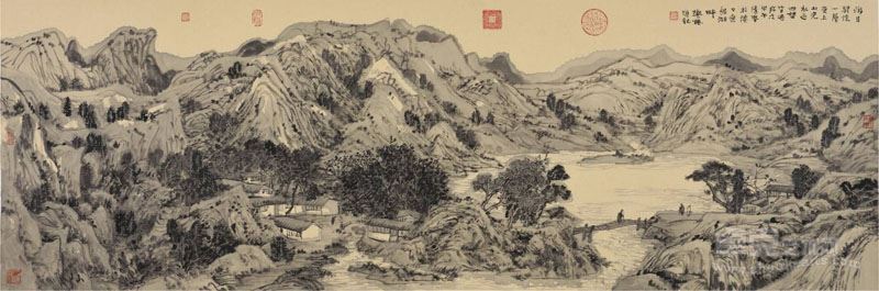 游日骋怀一层更上/60×181cm/纸本水墨
