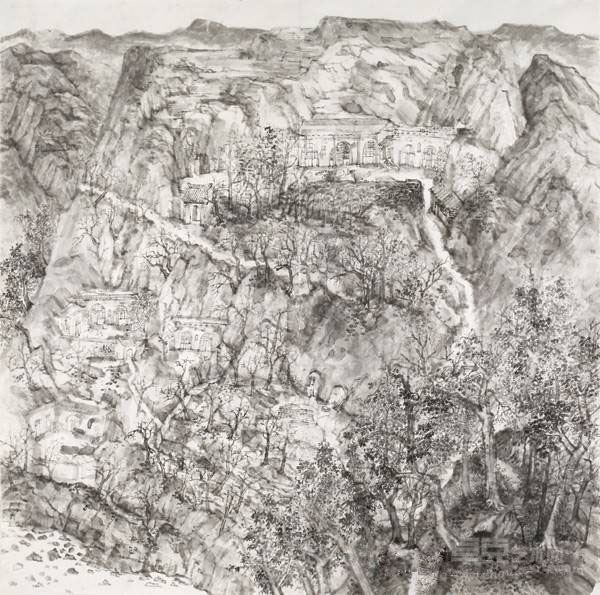 傅颖川作品 《年碛口秋色》200cm×200cm 纸本 2012年