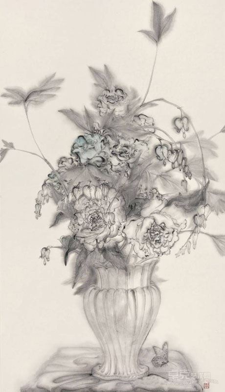 黄岑作品《似伊人》 90cm×52cm 纸本水墨 2012年